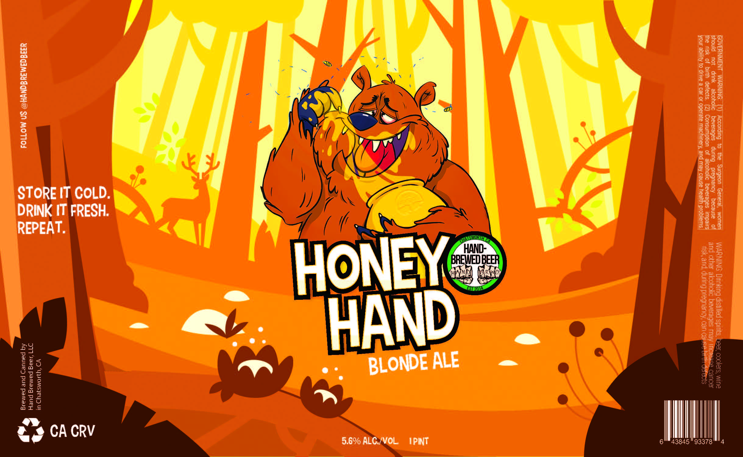 Hand Brewed Beer print design
