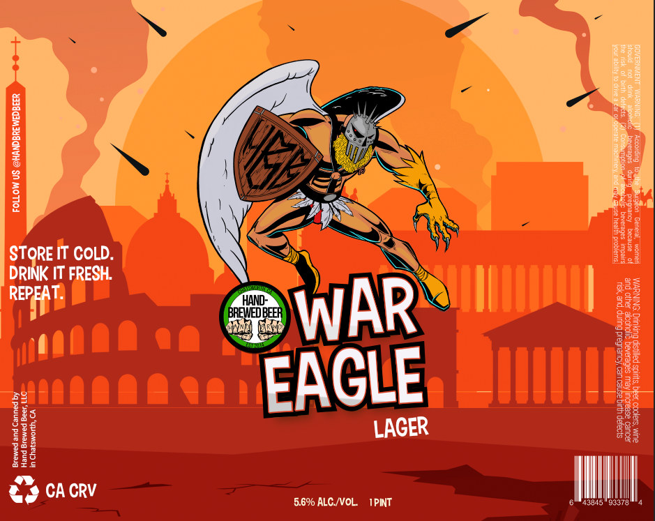 Hand Brewed Beer packaging artwork