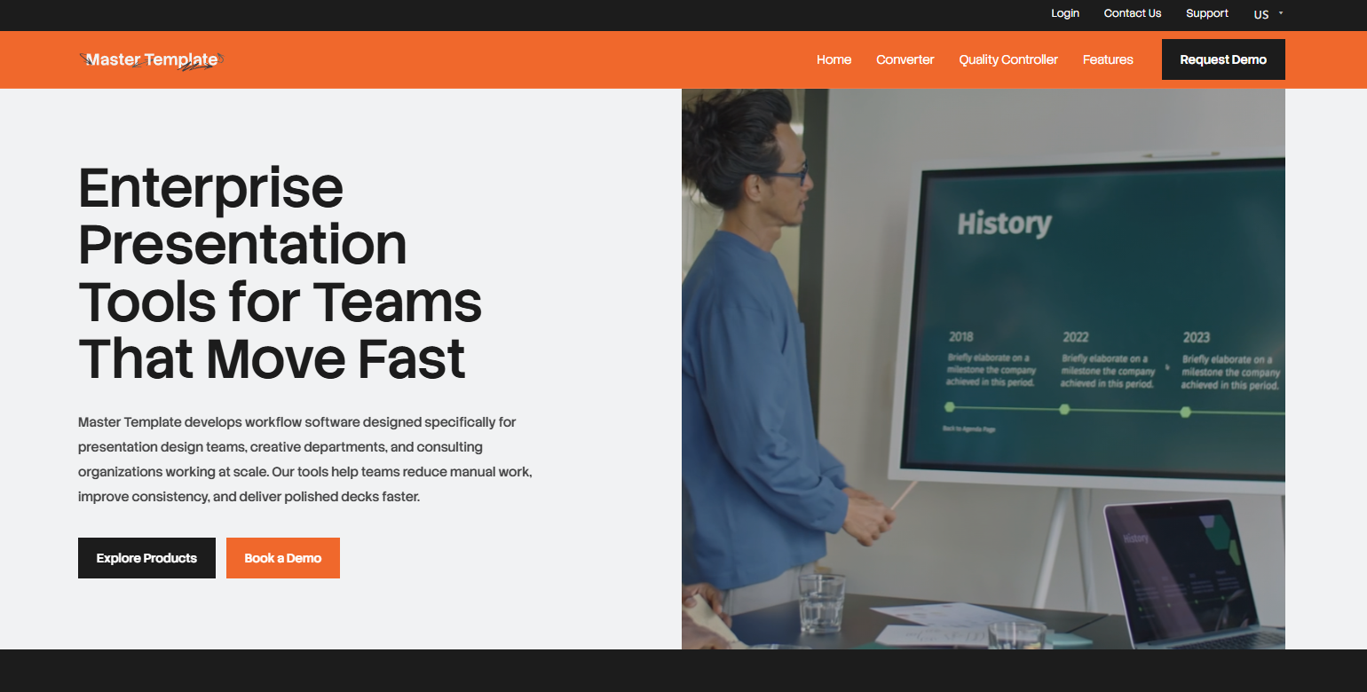 Master Template website screenshot