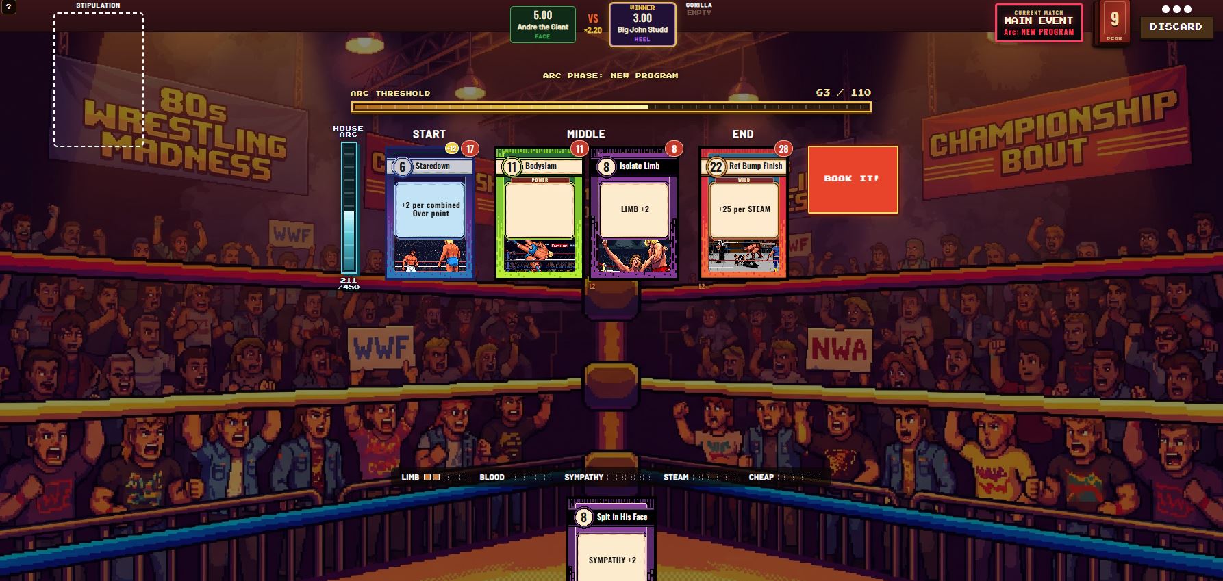 Thunder in the Territories card-booking gameplay screen